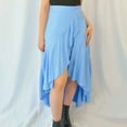 thumbnail image 5 of Jinhomg Women's Fashion Skirts Elegant Ruffle Slit Maxi Skirt Casual High Waist Asymmetrical Skirts 2025 Flowy Wedding Party Skirt Blue L, 5 of 10