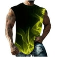 thumbnail image 2 of Njagoc3 Mens Neon Green Flame Tank Top, Sleeveless, Durable for Summer Comic Con & Casual Gatherings, 2 of 6