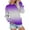 Purple, variant on Idoravan Womens Long Sleeve Casual Tops Gradient Printed Round Neck Blouse Pullover