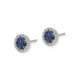 Boucles d'Oreilles 2/5 Carats (ctw) Saphir Bleu en Or Blanc 14 Carats avec Diamants – image 3 sur 4