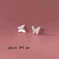 thumbnail image 3 of K-KED 925 Sterling Silver Clear Crystal Butterfly Stud Earrings, 3 of 5