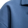 thumbnail image 6 of CHEEREAM Men's Pea Coat Slim Fit Single Breasted Short Wool Jacket Woolen Trench Coat Comfy Fashion Notched Lapel Overcoats with Pockets Blue M, 6 of 9
