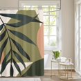 thumbnail image 3 of Tropical Shower Curtain Abstract Botanical Plant Palm Leaf Shower Curtains Waterproof Polyester Fabric Shower Curtain Set with 12 Hooks Bathroom Decor 72x72 Inches, 3 of 6