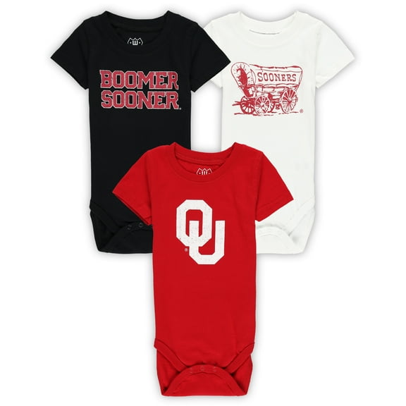Infant Wes & Willy Oklahoma Sooners Three-Pack Bodysuit Set