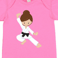 thumbnail image 4 of Inktastic Karate Girl, Cute Girl, Black Belt, Brown Hair Girls Baby Bodysuit, 4 of 5
