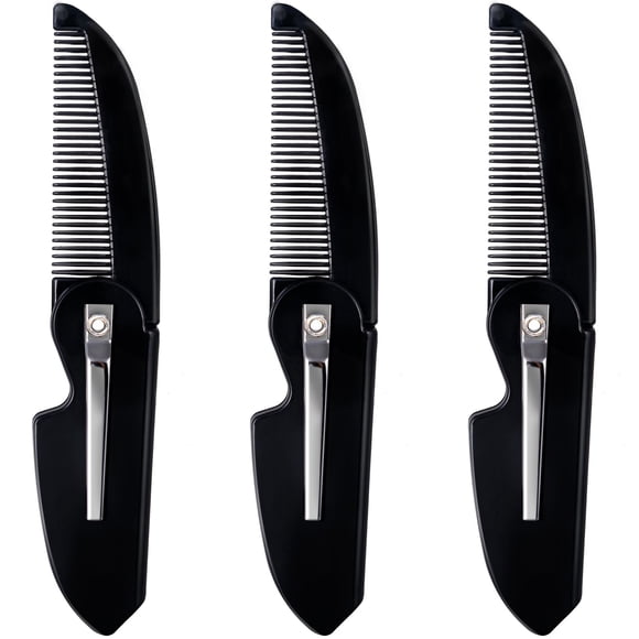 CustomyLife 3 peines plegables para bigote para hombres, peine portátil para bigote, peine de plástico con dientes finos, alisador de barba, peinado, cabello para hombres, niños y padres