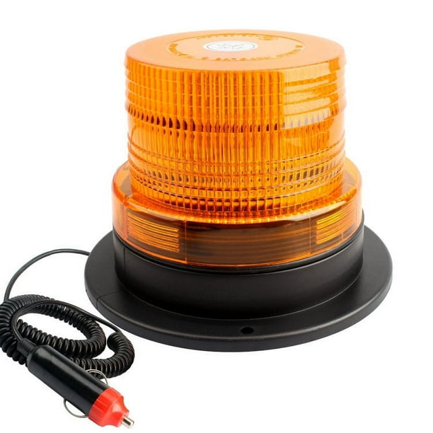 Luz estroboscópica LED, luces de advertencia ámbar de 12 V/80, luz de baliza intermitente de emergencia con magnético para vehículos de camiones