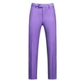 thumbnail image 2 of YDDIAN Mens Classic Suit Pants Straight Fit Modern Formal Dress Pants Separate Trousers Light Purple 32, 2 of 5