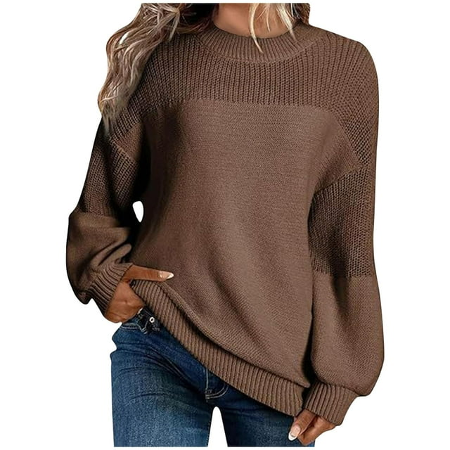 FAIWAD Sweaters for Women Oversized Puff Long Sleeve Knit Pullover Casual Loose Fall Winter Clothes