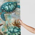 thumbnail image 7 of Orinice  Sea Turtle Bathroom Sets  with Shower Curtain and Window Curtain, Nautical Blue Sea Beach Theme Shower Curtain Sets, Matching with Waterproof Curtain for Bathroom Window 36x72, 7 of 7