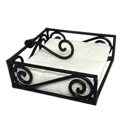 Black Village Scroll Beverage Napkin Holder