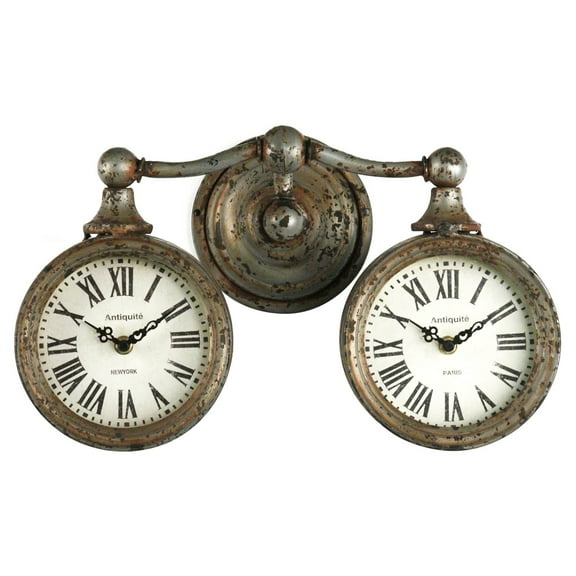 Zentique 9 in. Double Iron Clock