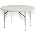 thumbnail image 1 of 48'' Round Height Adjustable Granite White Plastic Folding Table, 1 of 8