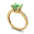 thumbnail image 2 of Solitaire with Accents Engagement Ring for Women - 1.71ct Simulated Green Diamond in 14K Yellow Gold Promise Ring, 2 of 6