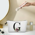 thumbnail image 5 of Personalized Initials Makeup Bag for Women - Floral Monogram Cosmetic Pouch, Travel Toiletry Organizer, Gift for Her, Bridesmaid, Mother's Day, Christmas, Birthday - Durable Polyester Fabric, 5 of 6