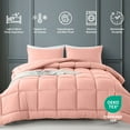 thumbnail image 4 of King Size 3-Piece All-Season Down Alternative Comforter Set Dusty Pink (Comforter and Pillowcase Bedding Set / bed in a bag) for Adults and Teens by KINMEROOM, 4 of 6