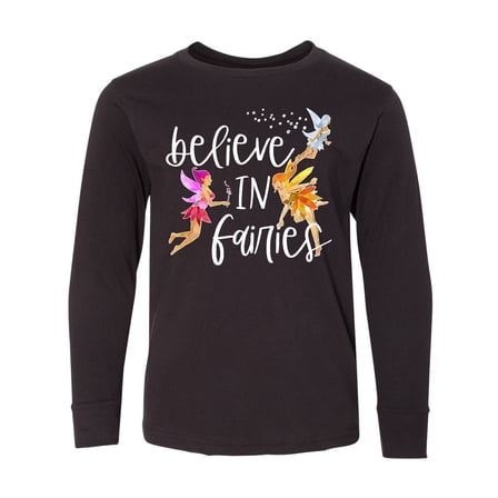 Inktastic Believe in Fairies Long Sleeve Youth T-Shirt
