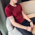thumbnail image 3 of Camiseta para hombre, ropa de gimnasio, musculosa, a rayas, lisa, ajustada, para hombre, color negro, acuarela, manga corta, talla XL, ropa de calle, 3 of 5
