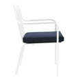 thumbnail image 4 of Modway Baxley Stackable Outdoor Patio Aluminum Dining Armchair in White Navy, 4 of 8