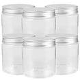 thumbnail image 1 of HLONK6 Pcs Aluminum Lid Mason Jars Plastic Glass Containers Salad Can with Lids Small Candy, 1 of 6