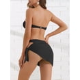 thumbnail image 3 of DARING DIVA Women's Ribbed O Ring Bandeau Bikini Sets X-Small Black, 3 of 6
