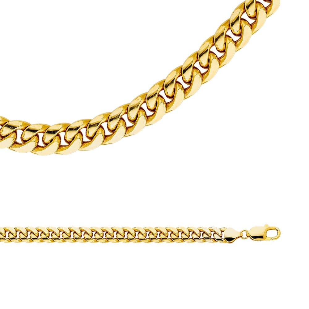 Solid 14k Yellow Gold Chain Miami Cuban 