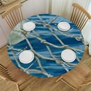 WYYP Ocean Wave Tablecloths Fish Net Decor Disposable Pirate Party Nautical Themed Ocean Under The Sea Blue Tablecover Shells Beach Pool Mermaid Shark Birthday Party Decoration Supplies 38-42