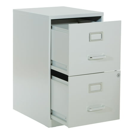 OSP Home Furnishings - 2 Drawer Locking Metal File Cabinet - Gray