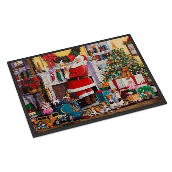 18 x 27 in. Santa Claus Placing the Presents Indoor or Outdoor Mat