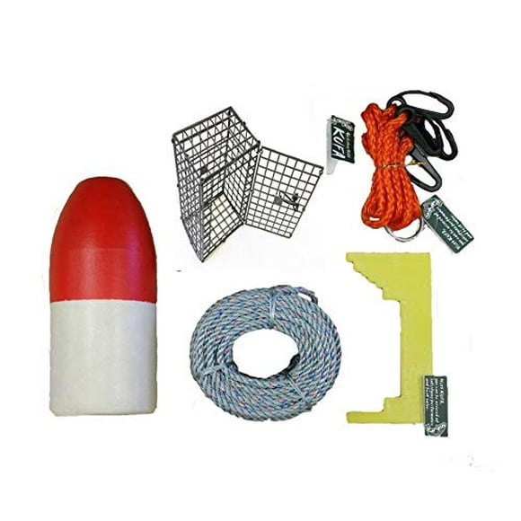 Crab Trap accessory kit, Crab trap rope,bait bag,Caliper,Harness,red white float.