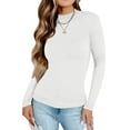 thumbnail image 2 of ADREAMLY Women Long Sleeve Tight Fitted Top Double Lined Turtleneck Tops Winter Base Layer Underwear, 2 of 7