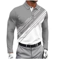 thumbnail image 2 of Golf Shirts for Men Long Sleeve Tshirts Shirt Mens Business Casual Color Block Pullover Button Collared Breathable Athletic Workout Tees Tops, 2 of 5