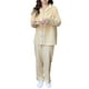 thumbnail image 1 of Conjunto de pijamas lindo crema amarillo a cuadros patrón de corazón manga larga frente abierto ropa de dormir casual suelta, 1 of 8