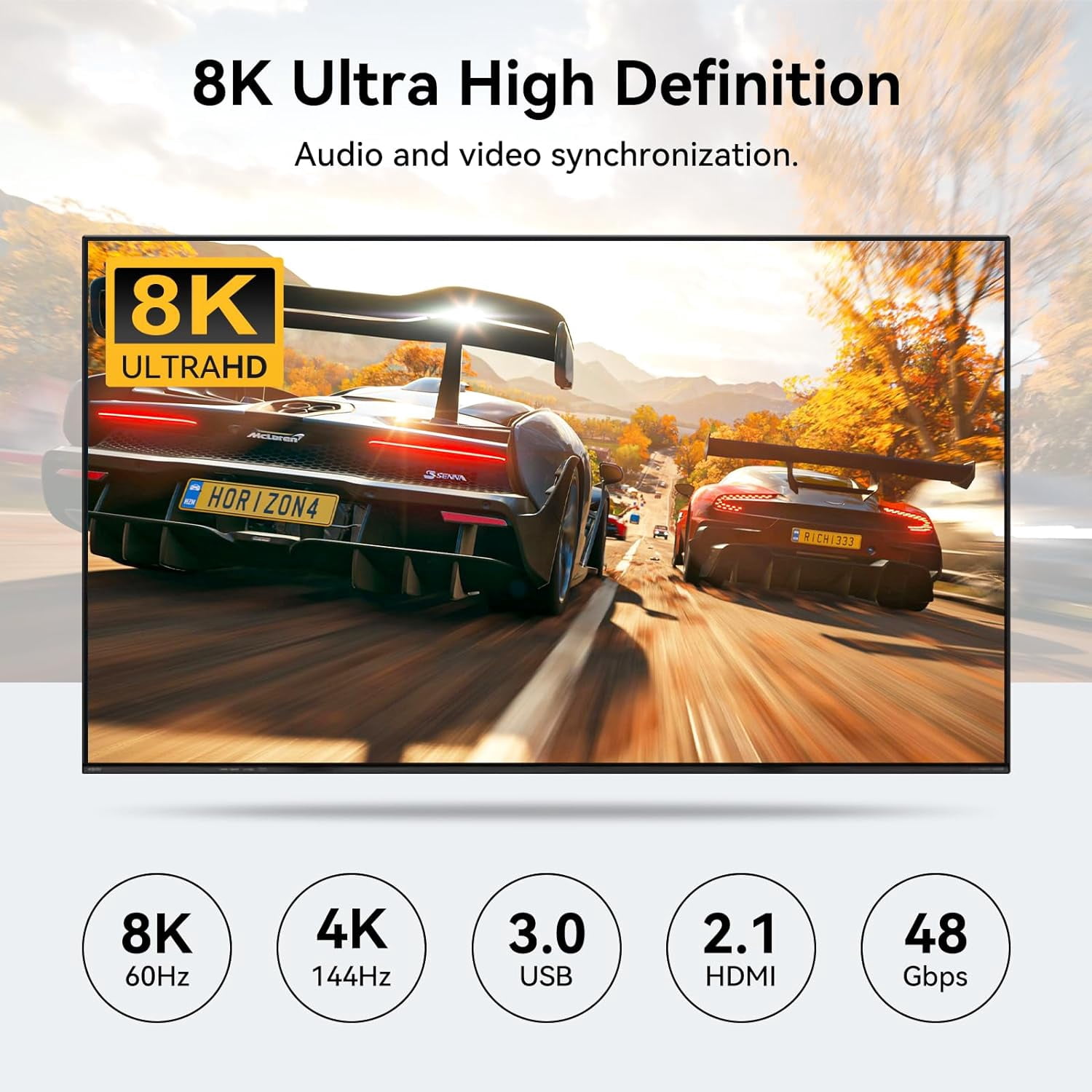 AUBEAMTO 8K@60Hz HDMI KVM Switch 4 Computers 1 Monitor USB3.0 4K120Hz 4 Ports HDMI KVM Switch 4 in 1 Out for 4 Computers Share 1 Monitor and Keyboard Mouse. with 4 USB Cable and Wireless Controller