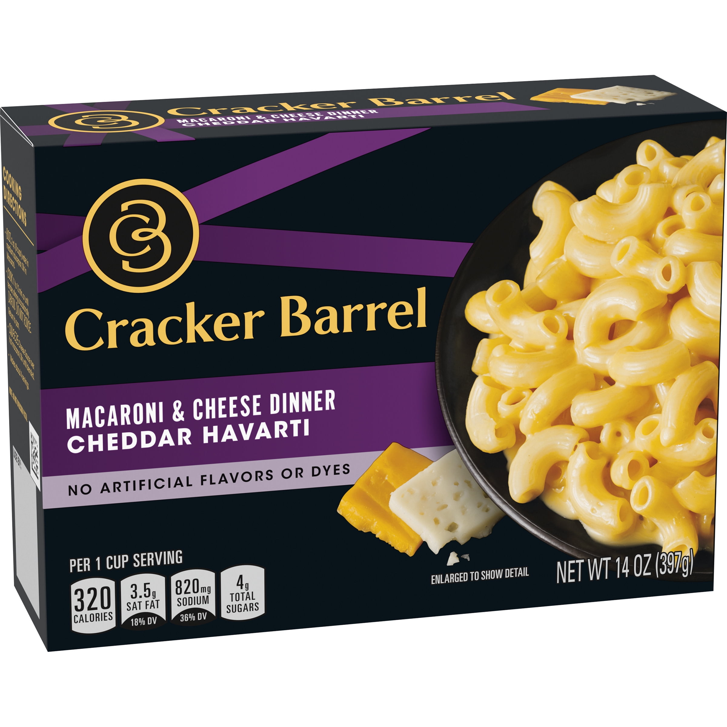 Cracker Barrel Cheddar Havarti Macaroni and Cheese Dinner, 14 oz Box