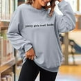 thumbnail image 5 of Women's Fall/Winter Fashion Casual Letters Print Loose Long Sleeve Crew Neck Hoodie No Hoodie Sweatshirt Front Zip Jacket Women Active Hoodie Women Baseball Hoodies Women Pretty Sweater Women, 5 of 5