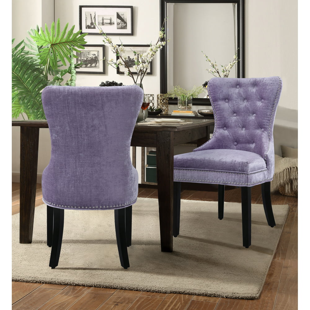 Chic Home Elizabeth Dining Side Accent Chair Velvet Upholstery, Set of ...