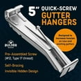 thumbnail image 7 of Quick Screw Gutter Hangers 5 Inch- 10 Pack - 5 Inch Gutter Clips with Bonus 6 Inch Drill Bit - Hidden Bracket Clips with Pre-Assembled Screw - Fix Sagging Rain Gutters, 7 of 7