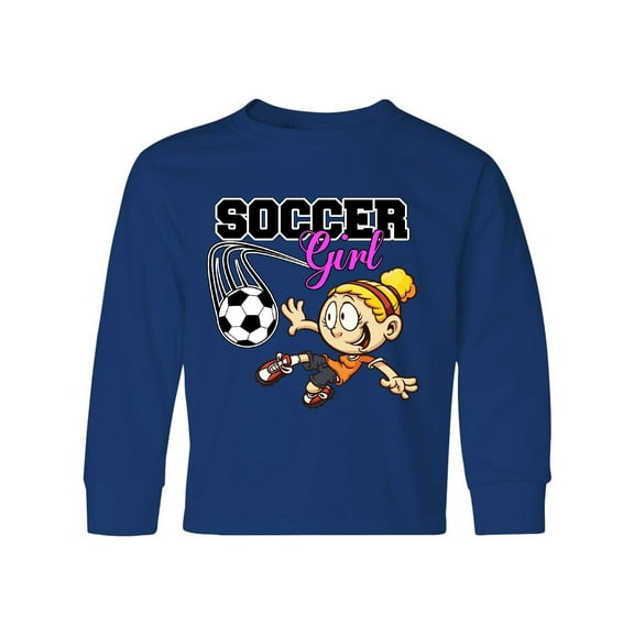 Inktastic Soccer Girl Long Sleeve Youth T-Shirt