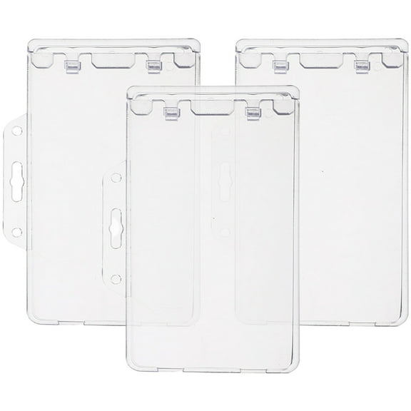 3 Pcs Transparent Card Holder Photo Cards Cover Sleeves Clip Stand Business Clear Badge Holders for Lanyards