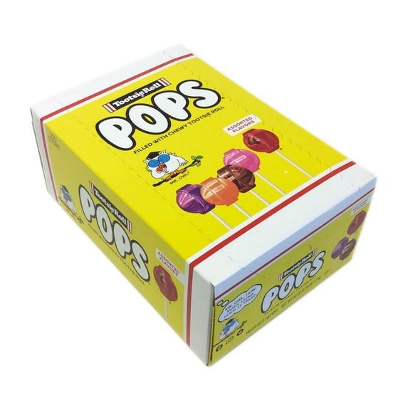 Tootsie Roll Pops – 100 Count Box – Assorted Fruit-Flavored Hard Candy Lollipops Filled with Chewy Tootsie Roll Center – Individually Wrapped for Parties, Candy Bowls & Events
