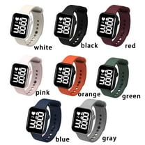 DESIGNICE Unisex Square Large Face LED Digital Watch for Men and Women, Student Silicone Watches
