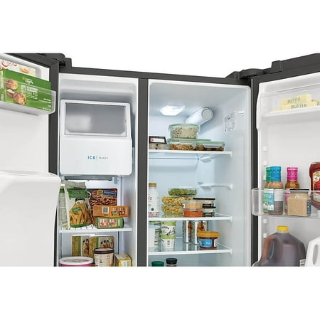 Frigidaire - 25.6 Cu. Ft. Side-by-Side Refrigerator - Black stainless steel