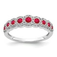 thumbnail image 5 of 14K White Gold Plated Diamond and Ruby Polished Ring Size 7, 5 of 7