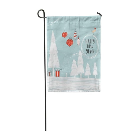 SIDONKU Christmas Text Tree and Presents on Winter Snow Snowflakes Saying Garden Flag Decorative Flag House Banner 28x40 inch