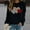 Black, variant on Zorckvet Women Valentine's Day Pullover Sweatshirts Heart Print Sweater Tops Long Sleeve Crewneck Shirts Fashion Loose Blouse Teen Girls Sweatshirt
