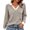 Khaki, variant on Collared Sweater Women's Collared V-Neck Sweater Ribbed Knit Long Sleeve Loose Pullover Top