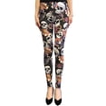 thumbnail image 2 of Wrapables® Women’s Ultra-Soft and Stretchy Printed Leggings for Activewear and Workout, Skulls, 2 of 4