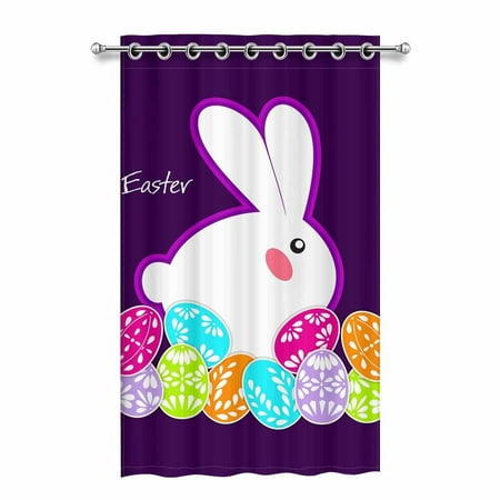Mkhert Easter Bunny Ears Blackout Window Curtain Drapes Bedroom