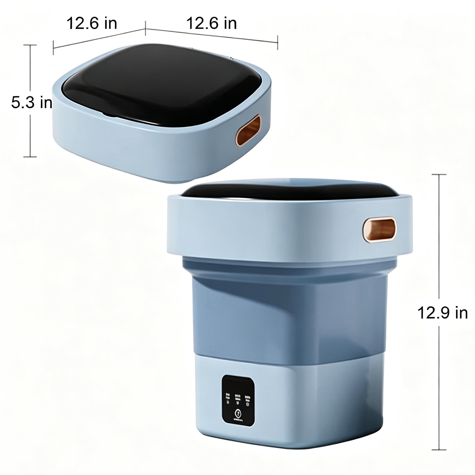 Foldable Mini Washing Machine, Portable Washer with Blue Light for Underwear, Socks & Small Laundry